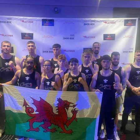 fighter from abergavenny boxing club representing wales in a boxing show