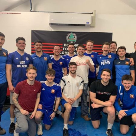 local football team training at abergavenny abc