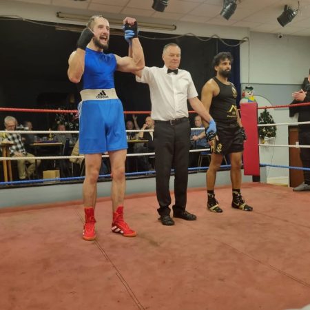 photo of fighter from abergavenny Abc winning a fight